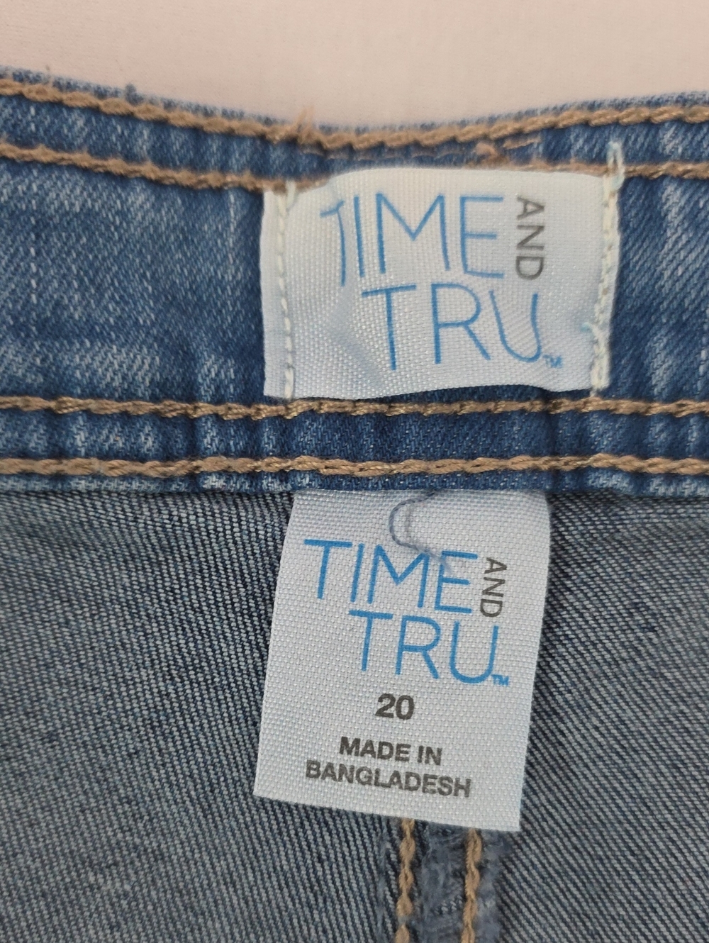 Blue Patchwork Stretch  Mid Rise Straight Denim Jeans Size 20 Plus - Picture 5 of 9